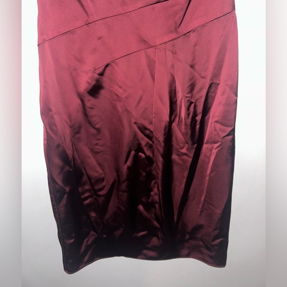 Lauren Ralph Lauren Satin Charmeuse Mock Neck Cocktail Dress (Vintage Burgundy) - Picture 4 of 12